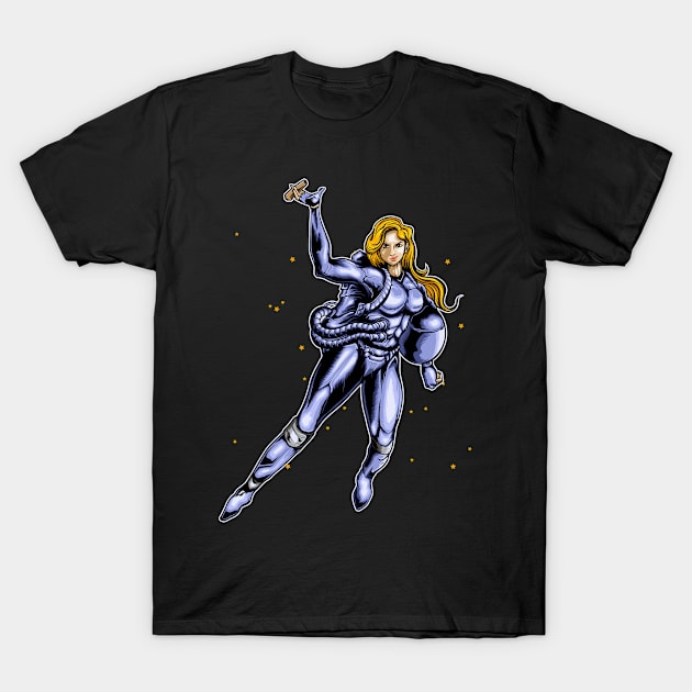 Illustration Vector Graphic Woman Astronaut T-Shirt by Invectus Studio Store